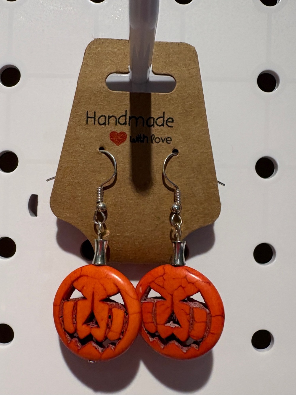 (2/$30) Handmade Orange Pumpkin Jack-o'-Lantern Earrings for Halloween